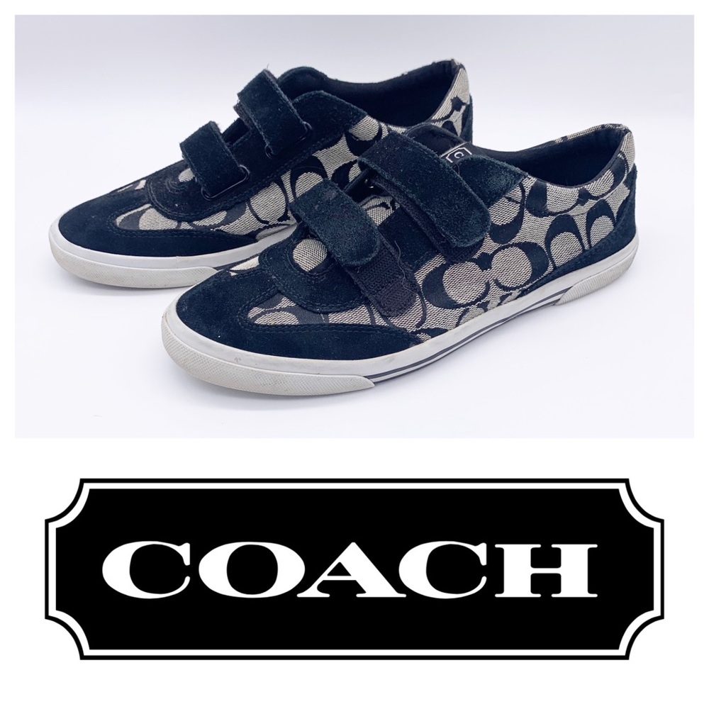 Coach Priya Velcro Sneakers Black & White (8)
